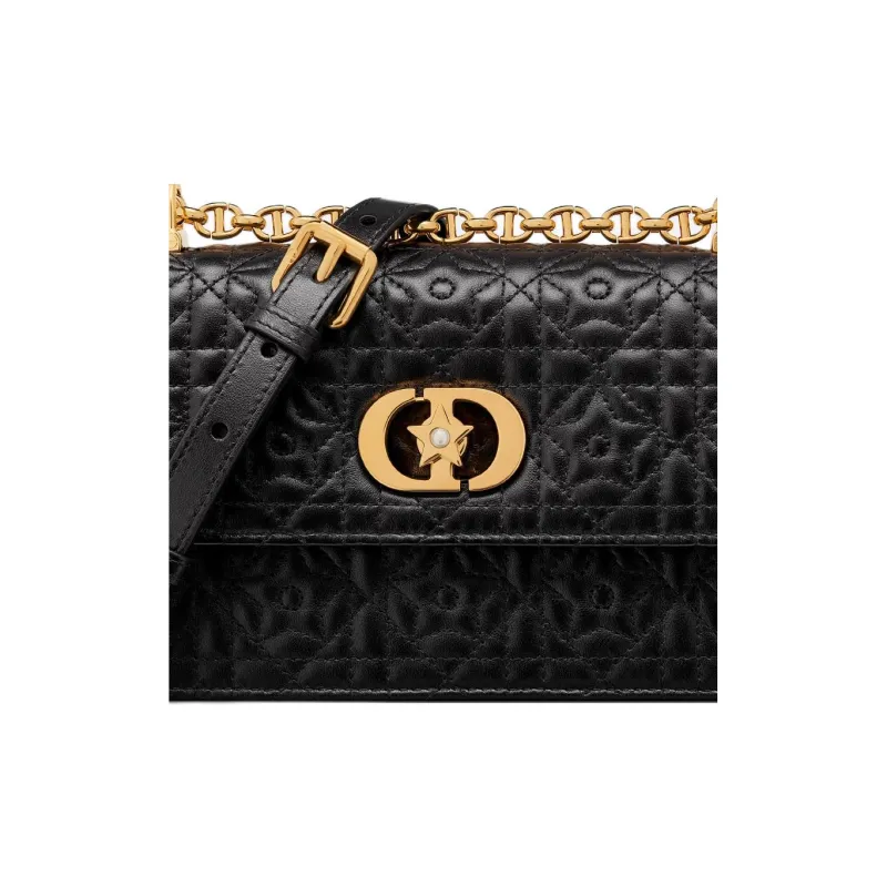 DIOR Miss Caro Sheepskin Shoulder Bag Mini Women's Black-5