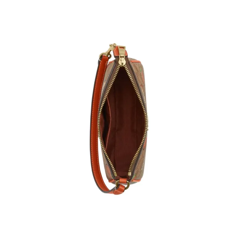 COACH Nolita Coated Canvas Pochette One Shoulder Handbag Trumpets Women's Brown & Yellow & Mixed Color-2