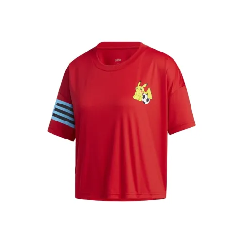 Pokemon X Adidas Crop Tops Women's Light Scarlet