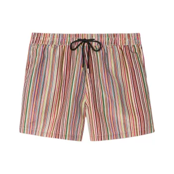 Paul Smith Striped Drawstring Swim Trunks