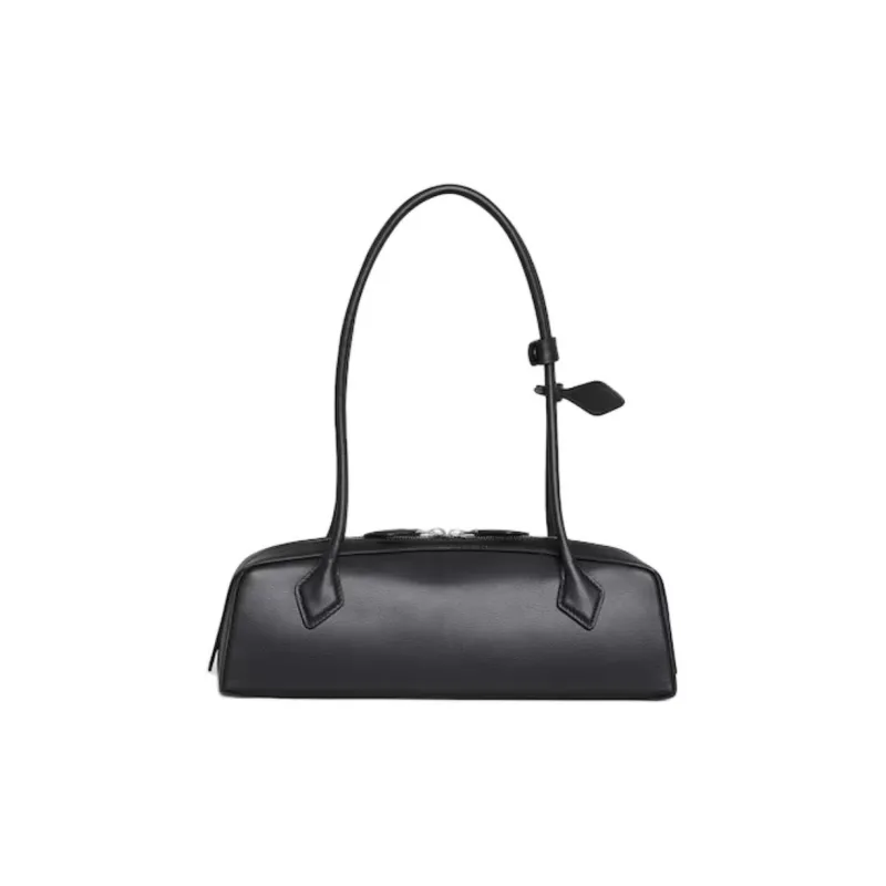 Alaia Goatskin Sausage Dog Leather Handbag, Shoulder Bag Medium Size Women's Black-2