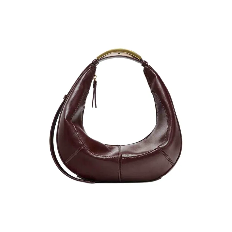 ZARA PU Crescent Bag Shoulder Bag Trumpets Women's Brown-0