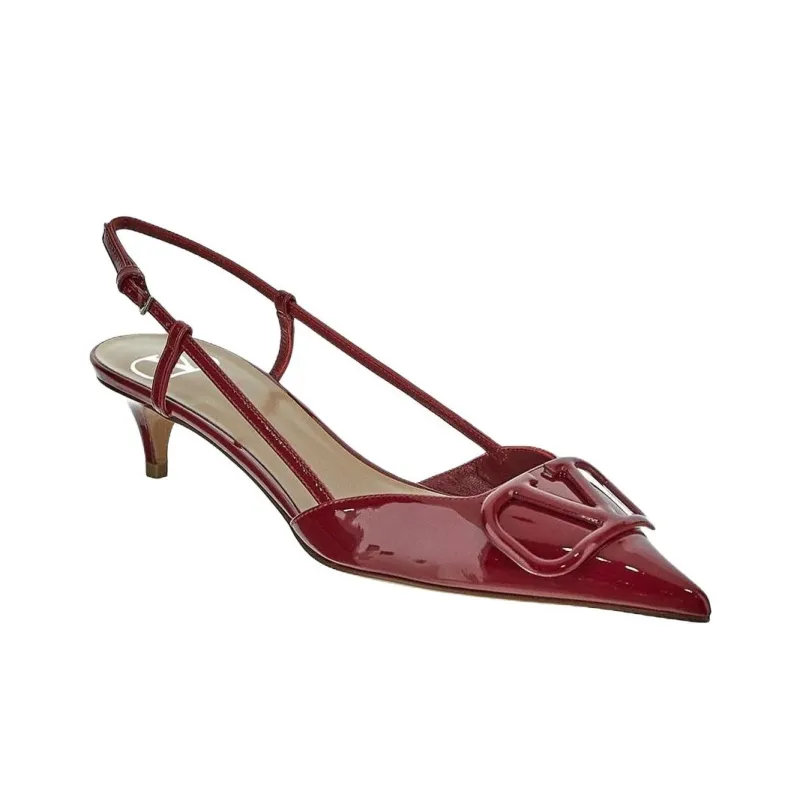 Valentino Vlogo Pointed Toe Slingback Pumps-1