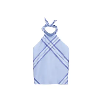 PRADA Checked Cotton Cropped Top