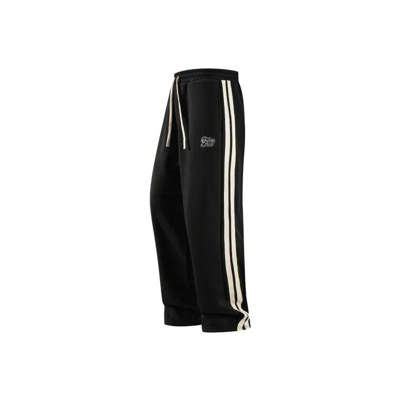 Small Columns Under The Sea Casual Pants Unisex Black-0