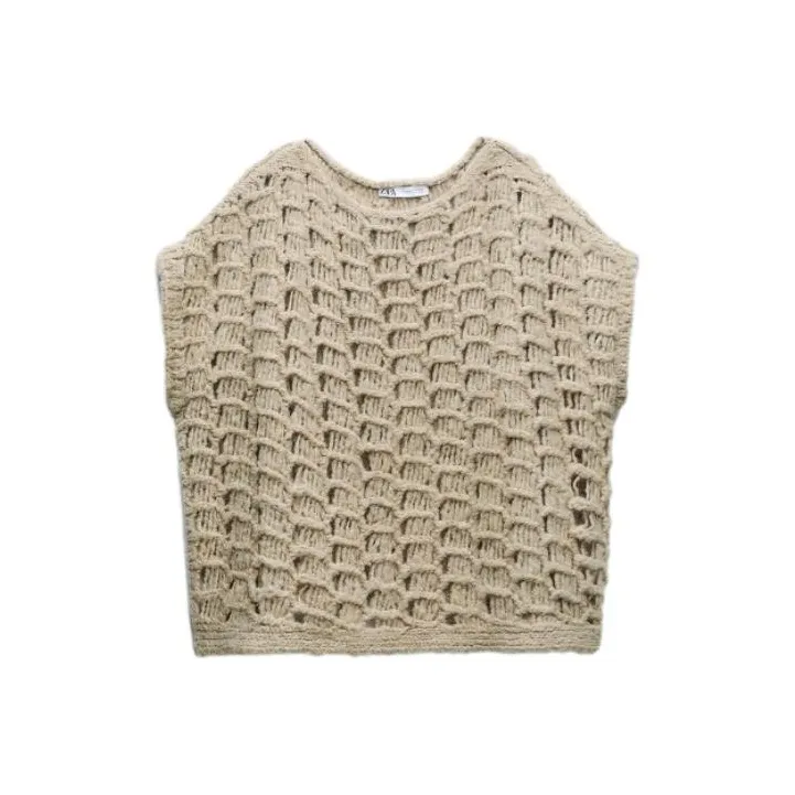 ZARA Tank Tops Women's Beige-0