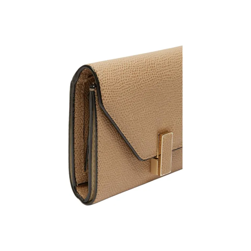 Valextra Iside Calfskin Wallet Men's Beige-2