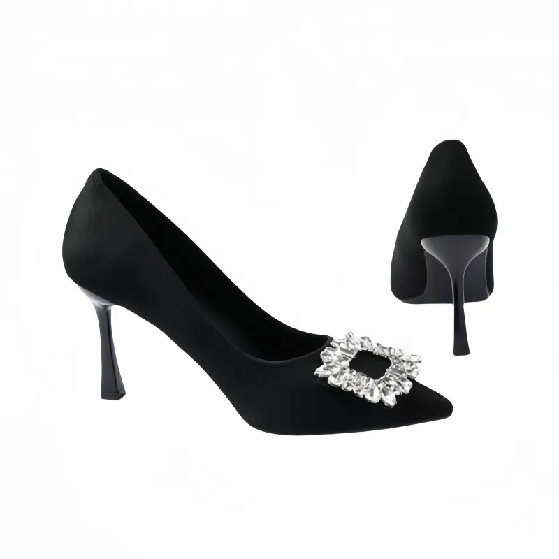 Crelinkxlat Slim Heel High Heels Women's Black-2