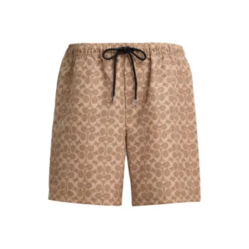 COACH SS25 Swimming Shorts Men's Light Brown