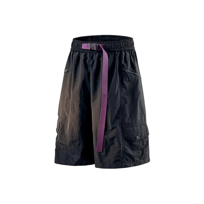 GROW DATE Cargo Shorts Unisex Black-3