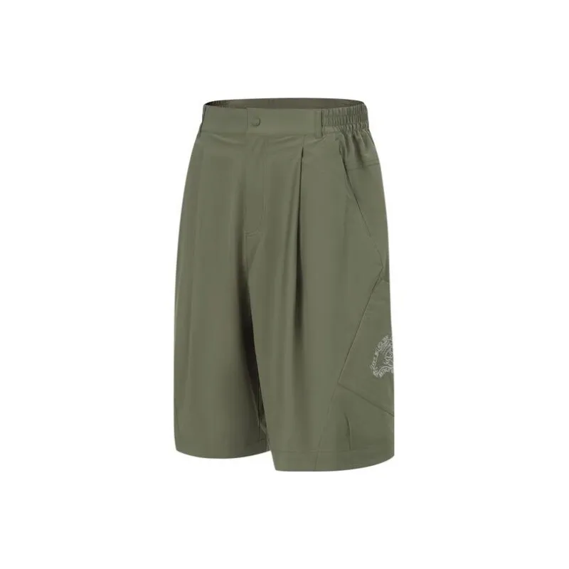 LiNing China Li Ning Dadiwuhen Series Casual Shorts Men Army Canvas Green-0