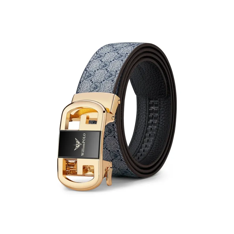WilliamPOLO Cow Leather Belts Men's 3.5cm Width-24