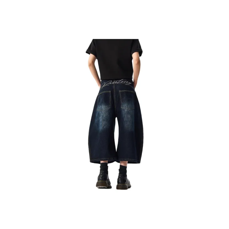 KVIV Denim Shorts Men's Vintage Blue -0