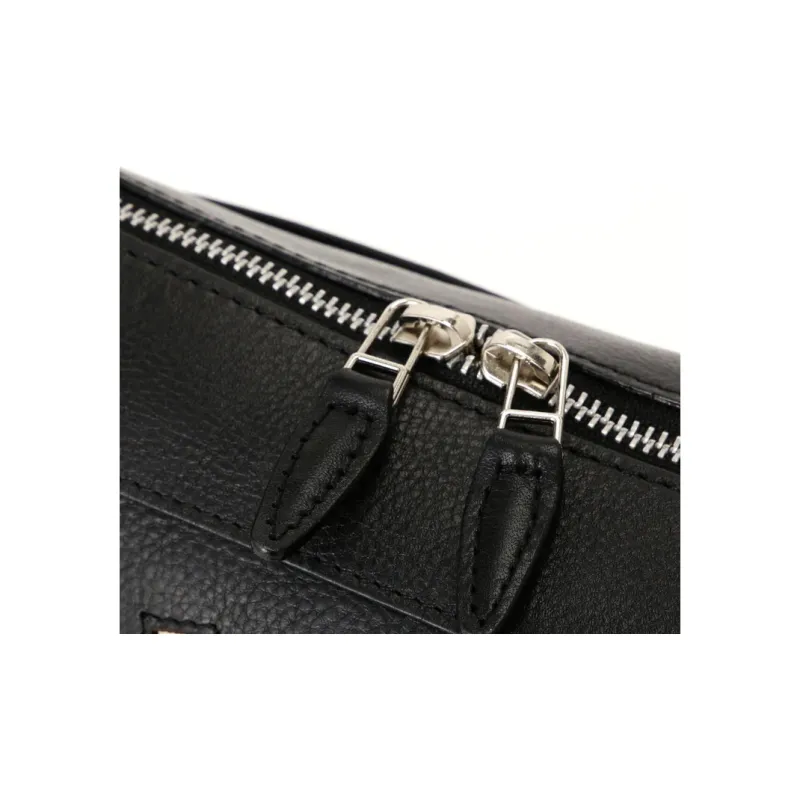 AVIREX Cow Leather Half Moon Hobo Bag, Shoulder Bag, Crossbody Bag Women's Black-7