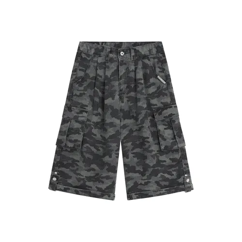 Yiwen Denim Shorts Unisex City Camouflage