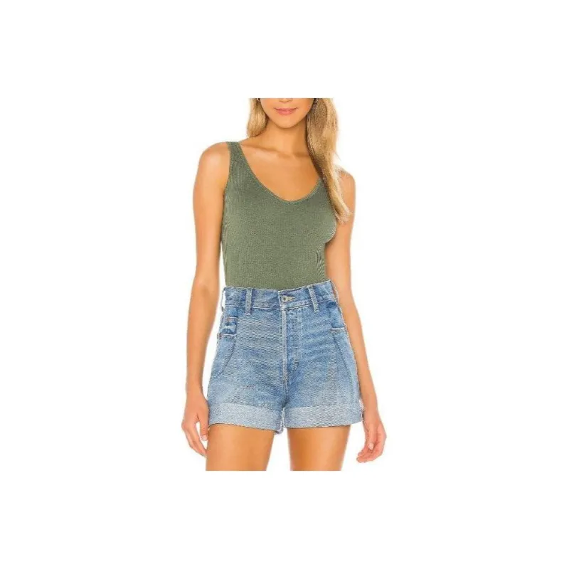 FREE PEOPLE Tank Tops Women's Yellow Green-0
