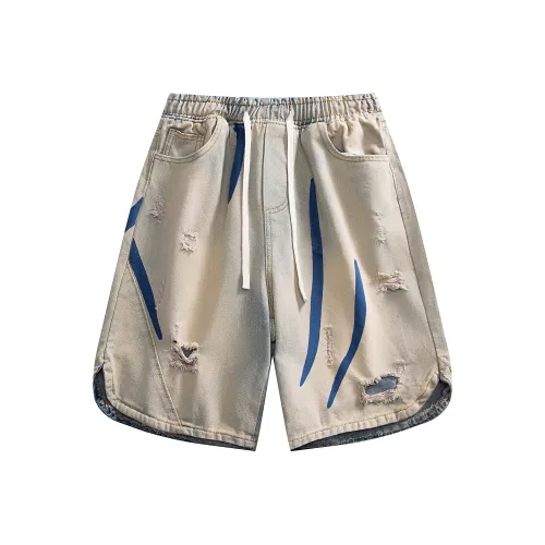 Fakeyoung Denim Shorts Unisex Yellow Mud
