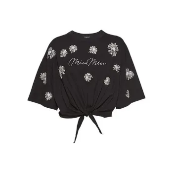 MIU MIU Crop Tops Women's Black