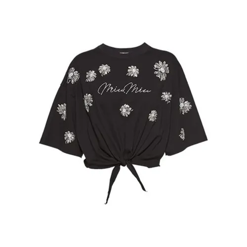 MIU holder miu Crop Tops Women's Black