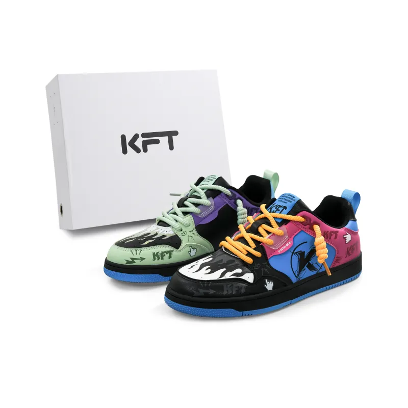 KFT Anti Slip Wear Resistant Low Top Skateboard Shoes Unisex-7