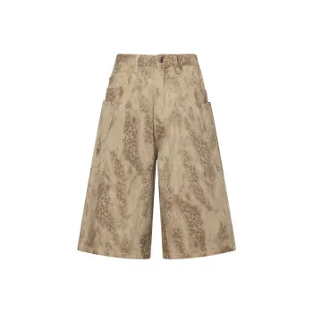 GTRG Denim Shorts Unisex Khaki