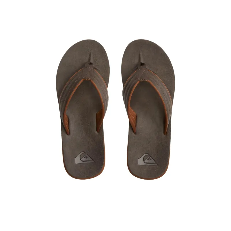 Quiksilver Abrasion Resistant Flip Flops Men's Brown-3