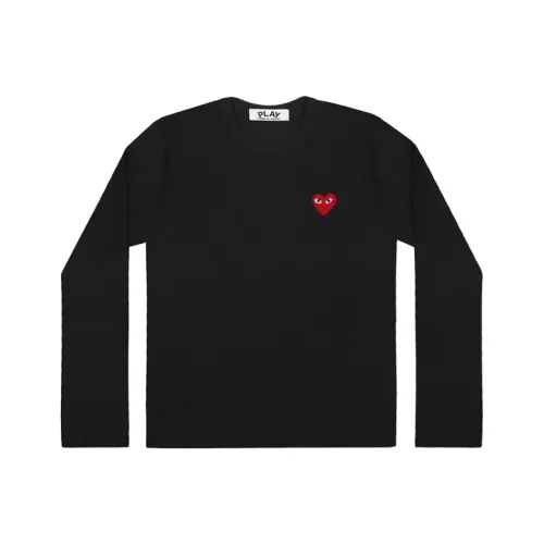 Comme Des Garcons Play Women's Red Emblem L/S T shirt Black