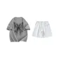 Set (Light Gray Short-Sleeved Shirt+Heather Gray Shorts)