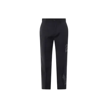 OFF WHITE Logo Embroidered Straight Leg Trousers