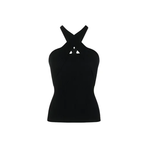 MSGM Crossover Ribbed Knit Top