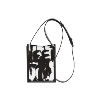 Alexander McQueen Graffiti Polyester Shoulder Bag, Crossbody Bag Mini Men's Black/White
