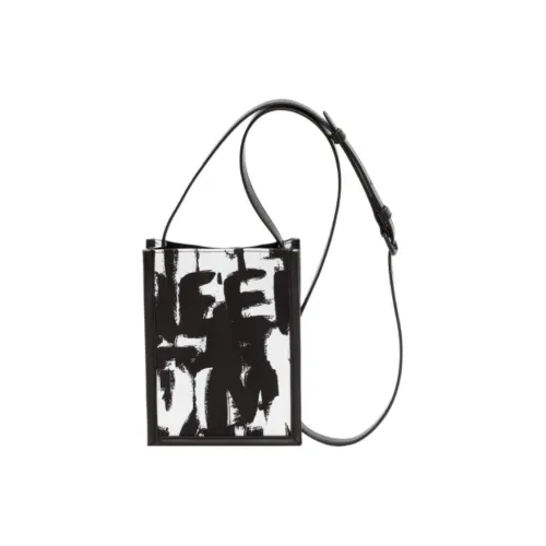 Alexander McQueen Graffiti Polyester Shoulder Bag, Crossbody Bag Mini Men's Black/White