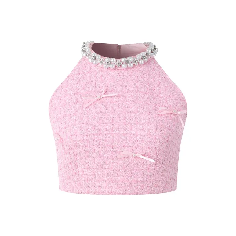 Three Quarters Tank Top Women's Pink-0