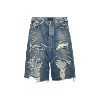 Balenciaga Baggy Denim Shorts Men's Blue