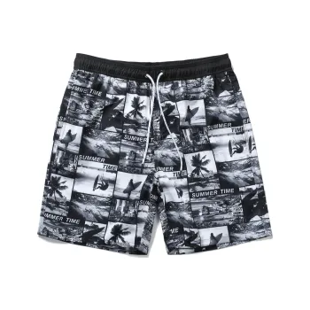 GAILANG Beach Shorts Men's Black White