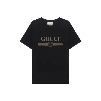 GUCCI Interlocking G Cotton T shirt Black