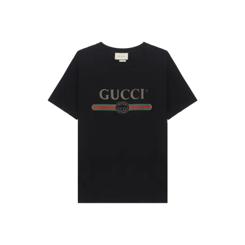 GUCCI Interlocking G Cotton T shirt Black