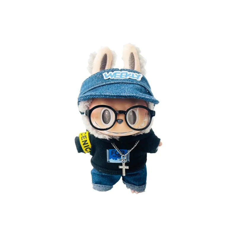[Modified Doll] POP MART Labubu THEMONSTERS Heartbeat Macaron, Study Hard, Sesame Bean Hang Tag Box 15cm-0