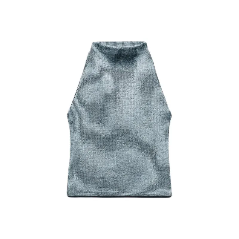 ZARA Tank Tops Women's Light Blue-0