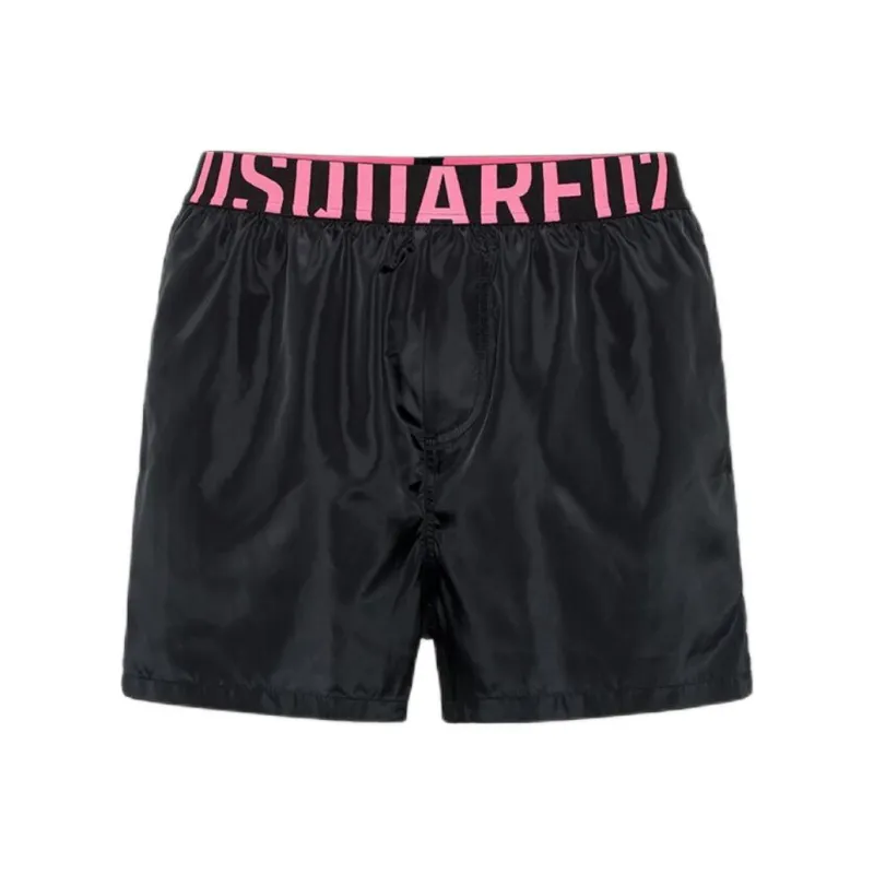 DSQUARED 2 Logo Waist Midi Swim Boxer Shorts-0