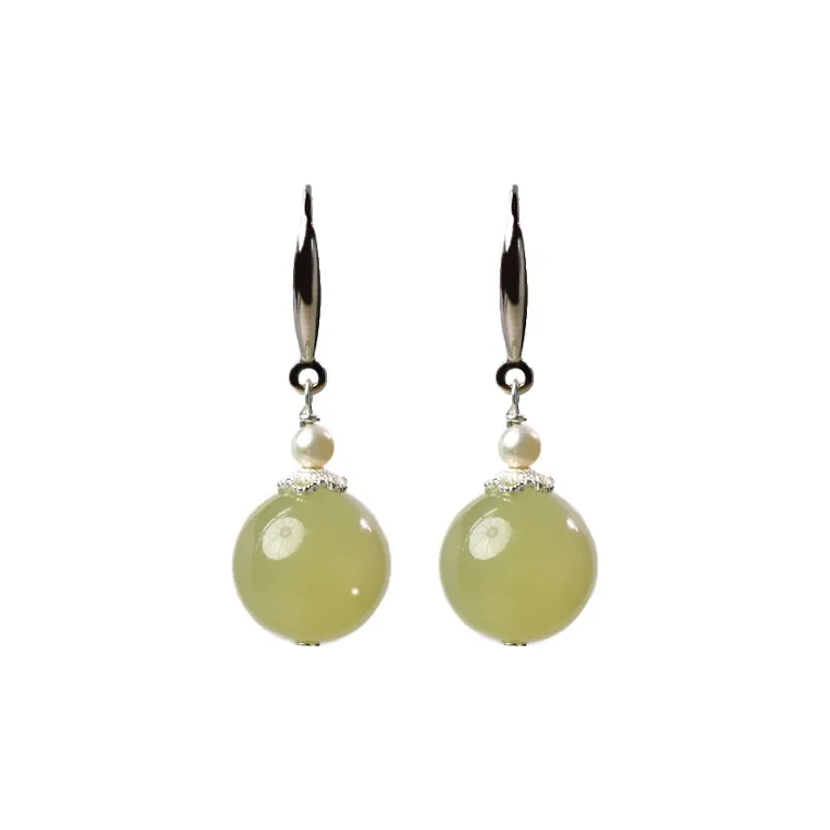 Tokai Family Hetian Jade Earrings Green Jade Women's-5