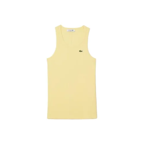 LACOSTE Logo appliqué Ribbed Tank Top