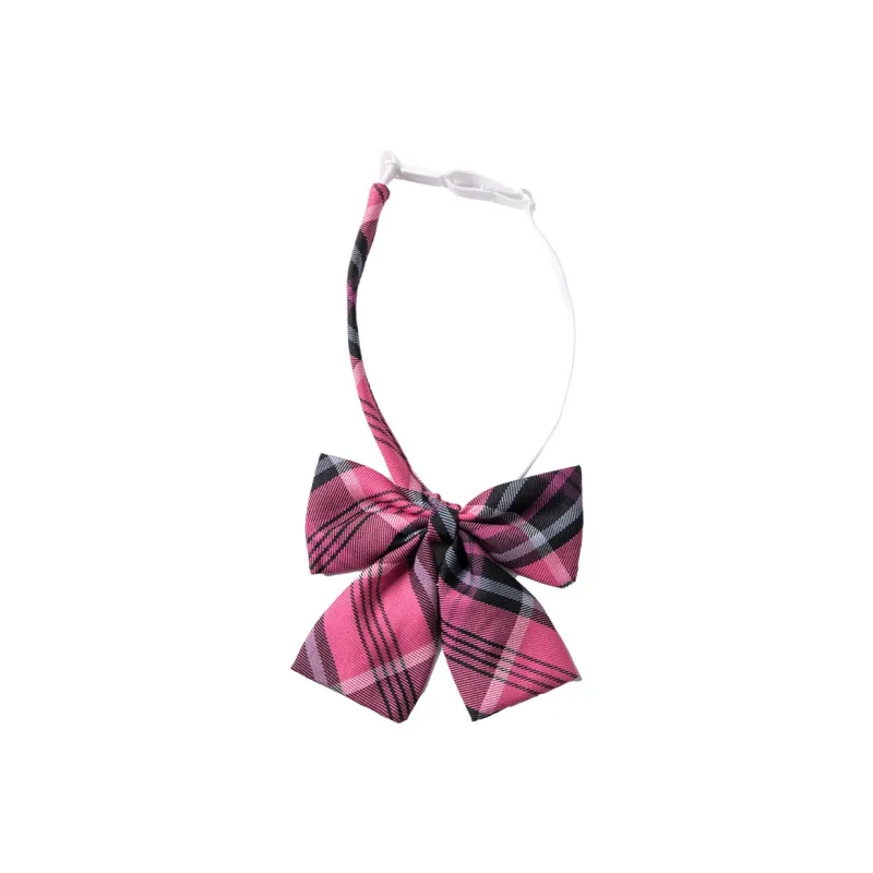 RIMUXINGHE Casual Short Skirts Women's [Little Rose]Plaid Skirt+Bow Tie-2
