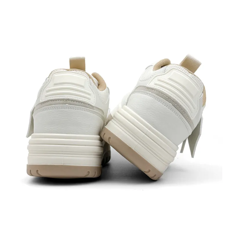 Mengsai Cushioning Coverage And Abrasion Resistant Low Top Skateboard Shoes Men's Cool White-2