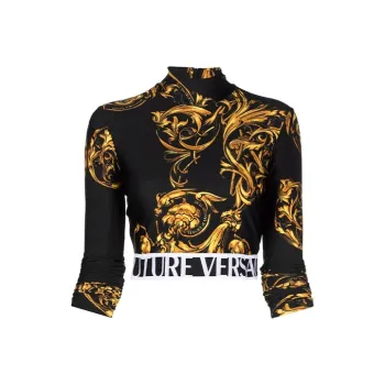 VERSACE JEANS COUTURE SS22 Long-Sleeved T-Shirt Women's Black