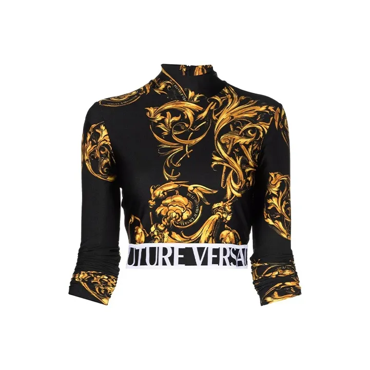 VERSACE JEANS COUTURE SS22 Long-Sleeved T-Shirt Women's Black-0