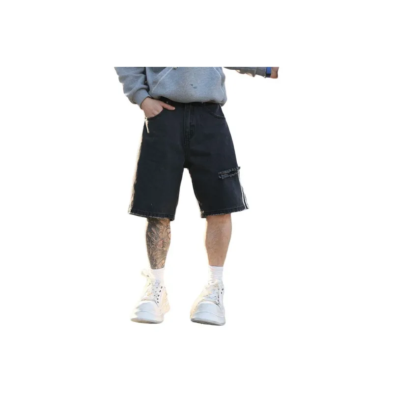 SONGS ALONG Denim Shorts Unisex Black-0