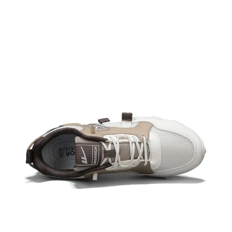 Warrior Coverage Abrasion Resistant Lightweight Breathable Slip Resistant Low Top Casual Shoes Men's Beige Khaki Brown-2