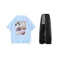 Clothing Sets (Arctic Ice Blue+Black Straight Fit Pants)