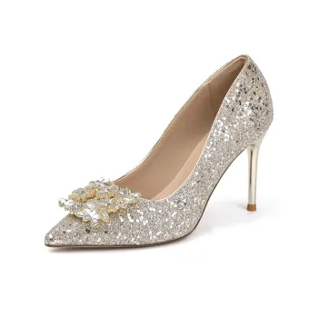 Lan Miao Slim Heel High Heels Women's Gold